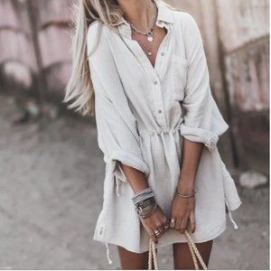 Mikuta small light gray cotton adjustable dress